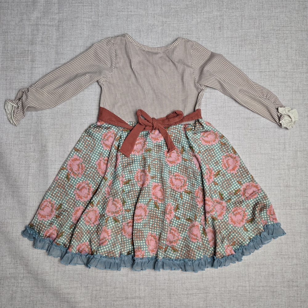 Matilda Jane Sweetheart Dress 6 Floral Polka Dot Ruffle Twirl Boutique - Picture 8 of 11